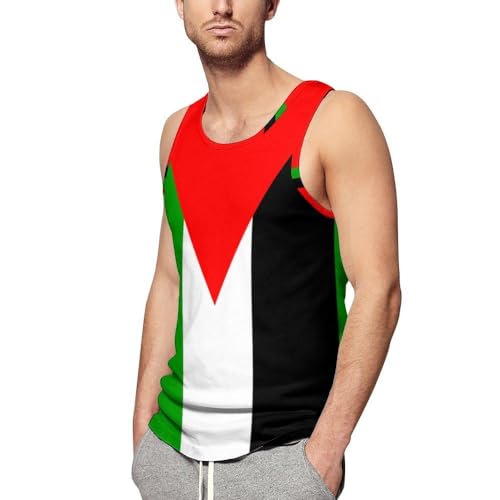 Débardeur de culturisme hommes à séchage rapide et imprimé drapeau palestinien