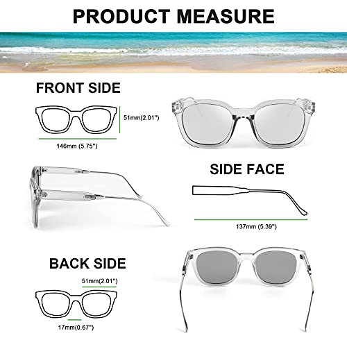 FEISEDY Square Polarized Sunglasses Women Men Retro Trendy Shades UV400 Lenses B26244