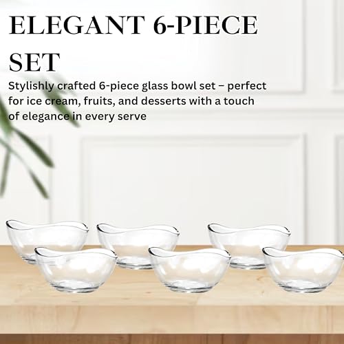 Reldor 6-Piece Glass Dessert Bowls – 300ml Clear Serving Bowls for Ice Cream, Sundae, Trifle, Fruit, Salad Starters – Stackable, Dishwasher Safe, Waved Edge Glassware for Elegant Table Presentation - Cosy Home Interiors Reldor 6-Piece Glass Dessert Bowls – 300ml Clear Serving Bowls for Ice Cream, Sundae, Trifle, Fruit, Salad Starters – Stackable, Dishwasher Safe, Waved Edge Glassware for Elegant Table Presentation - Image 7