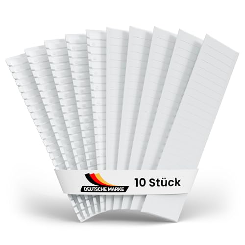 Lot de 10 bandes de recouvrement pour boîte de distribution - 12 emplacements de module - Pour distributeur de F-Tronic, Hager, Hensel, etc. (blanc)