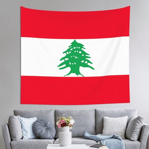 Drapeau du Liban tapisserie murale imprimee JEJEA grand format 152 x 130 cm