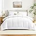 CozyLux King Size Comforter Set White, 7 Pieces Bed in a Bag, White Comforter King Size, All Season Bedding Sets with Stitch Quilted Comforter, Flat Sheet, Fitted Sheet, Pillowcases