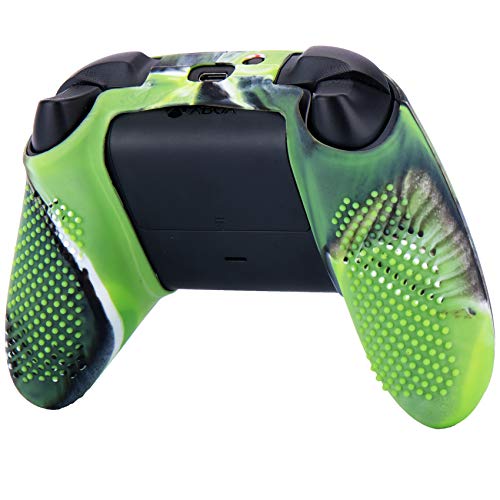 YoRHa Capa de silicone para controle Xbox Series X/S x 1 (verde camuflagem) com alças de polegar x 1