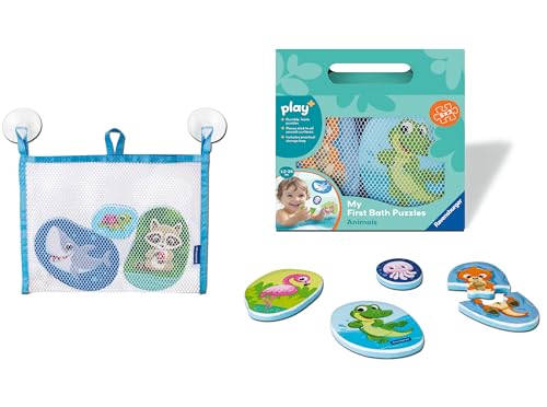 Ravensburger Play+ My First Bath Puzzles: Animals - Floating Toddler Puzzle Set for Bath Time Learning - Water Safe Foam Pieces - Early Development Toy for Ages 1–3