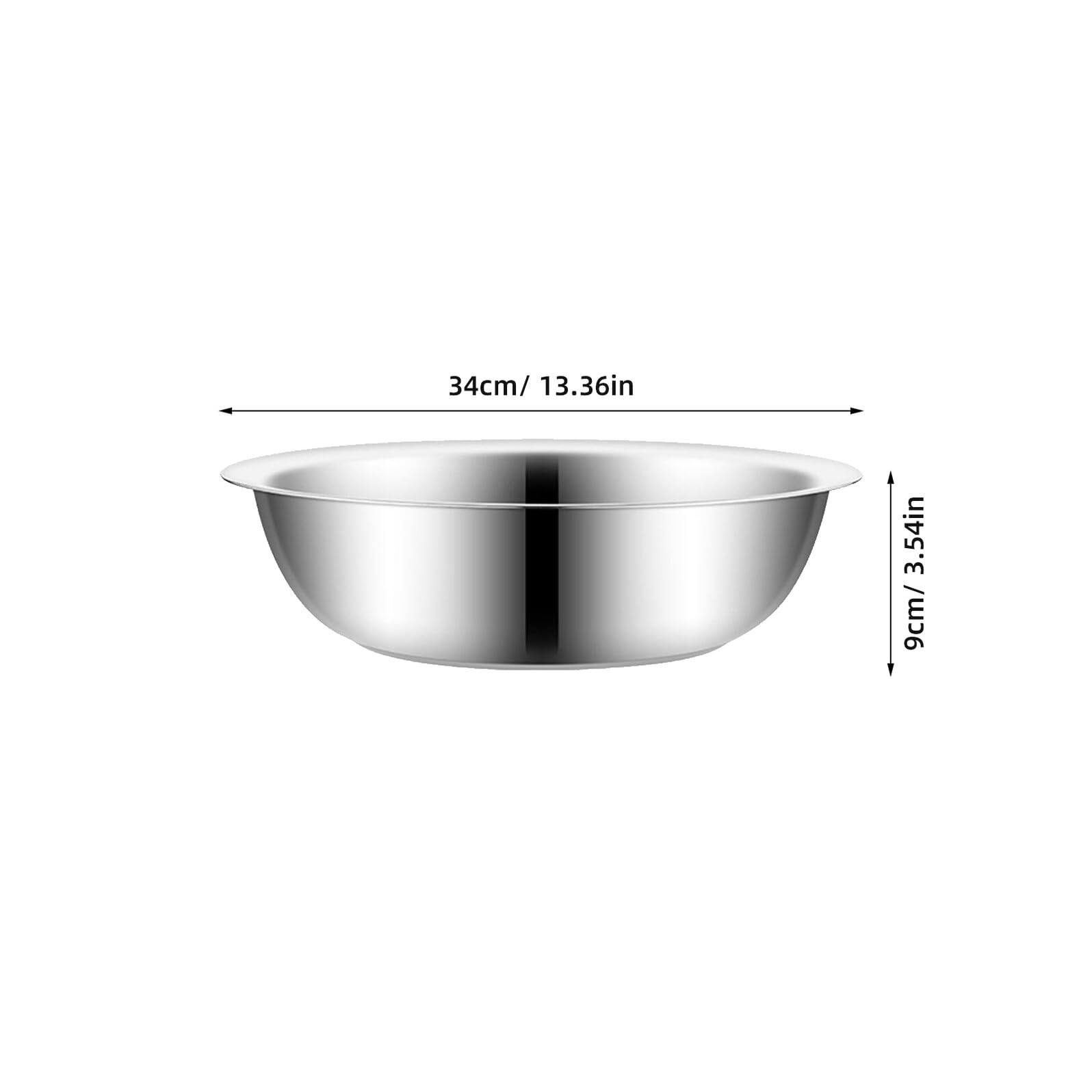 Bacinella in Acciaio Inossidabile Spessa per Cucina Multifunzione, Resistente e Antiscivolo Fondo Piatto, per Lavare Verdure e Noodles