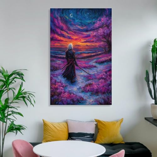 Toile samouraï crépuscule déco murale grand format pour chambre - 3