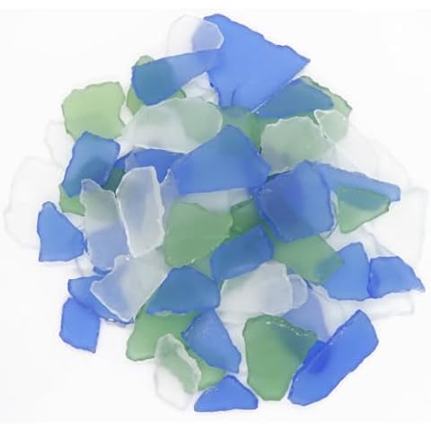 14oz Frosted Sea Glass Pieces for Crafts Frosted Flat Glass, Sea Glass Vase Fillers for Crafts Beach Glass Large Sea Glass Pieces Vase Fillers for Weddings Home Decor Sea Glass for Crafts Bulk Cover