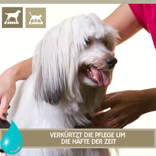 EMMA Fellpflege Spray Hund & Katze 2×250 ml Entfilzungsspray für Hunde Katzen Welpen – Anti Filz Spray für Langhaar Kurzhaar – Knotenlöser Detangler Fellspray zum Entfilzen Bürsten Pflege