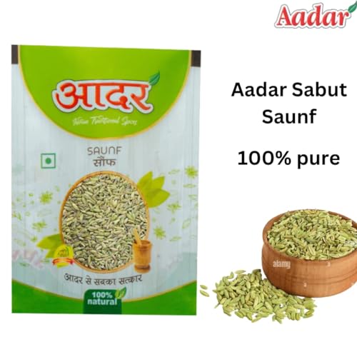 Image of Aadar Spices Whole Fennel Seeds, Aromatic Sabut Saunf for Culinary Delights - No Added Preservatives [Pack of 1, 100 Gms]