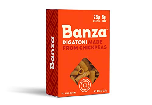 Banza Chickpea Pasta, Rigatoni - Gluten Free Healthy Pasta, High Protein, Lower Carb
