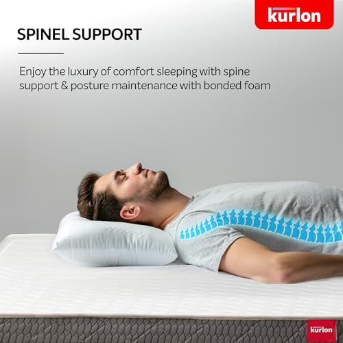 Image of Kurlon Spinel Ortho Mattress | Orthopedic Mattress | Spine Support | Breathable Fabric | Firm Support | High Density Bonded Foam | PU Quilting | Single Size | 72x42x6 | 2 Yrs Warranty