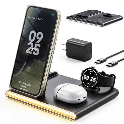 3 in 1 Wireless Foldable Charging Station for Google Pixel Watch 5 4