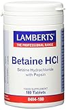 Lamberts Betain HCl 324 mg Pepsin 5 mg - 180 Tabletten, 169,9 Gramm, 1