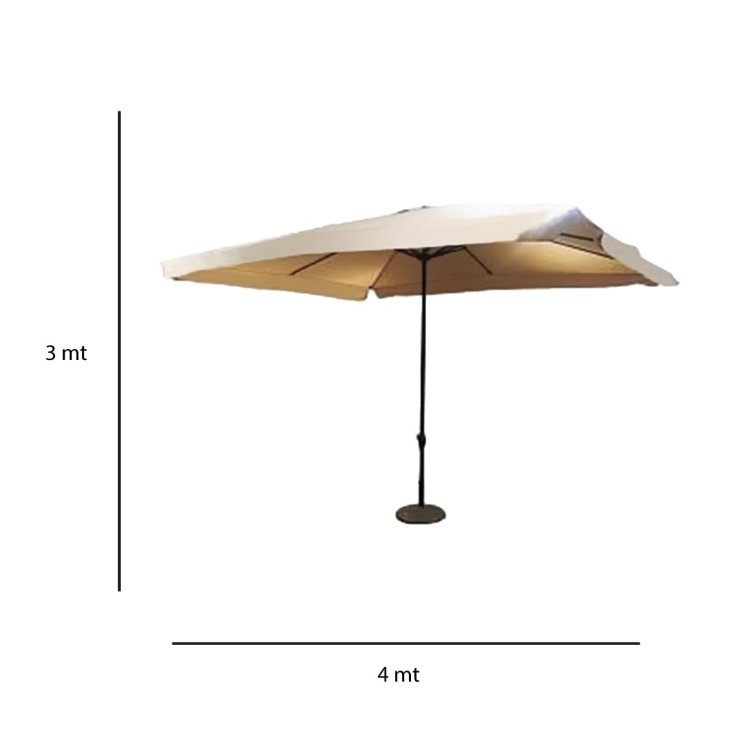 Ombrellone da Giardino Rettangolare 3x4 Metri - in Alluminio, Regolabile, da Esterno, Impermeabile, con Manovella- Resistente ai Raggi UV Elegante