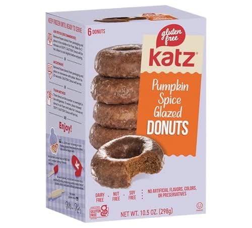 Katz Gluten Free Pumpkin Spice Glazed Donuts.Free of Dairy, Peanuts,