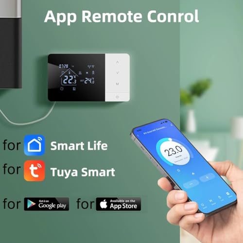 Termostato Inteligente WiFi, para aplicación Tuya programable, Controlador de Temperatura para calderas de Gas, Compatible con Control de Voz Alexa, con Bloqueo Infantil, Digital Termostatos de Pared - imagen 3