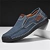 Mens Leather Loafers Casual Slip on Walking Shoes Business Dress Moccasins Soft Soles Non Slip Work Shoes Driving Moccasin Loafers Blue #5