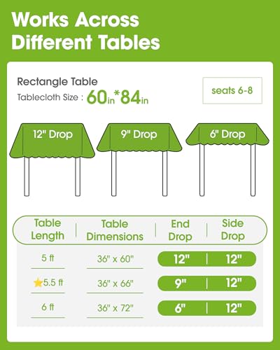 Image of Pureegg Clear Plastic Table Cover Protector - 100% Waterproof & Spill-Proof Table Cloth for Rectangle Table, Transparent Vinyl Tablecloth for Inside & Outside Dining, Party, 60 inch x 84 inch