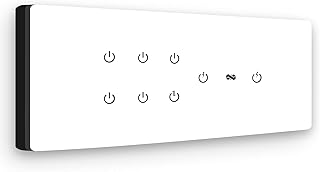 Iotics Smart Wifi Switch Board: 8 x Switch Module. Touch Control, Remote, App Control. Voice Control with Alexa & Assistan Price In India