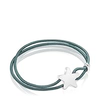TOUS Pulsera Elástica Azul para Mujer con Estrella de Plata de Primera Ley, Colección Sweet Dolls