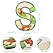 Wepagview Safari Nursery Wooden Letters for Wall Decor, 11.8 Inch 3D Layered Lion Tiger Wood Alphabet Letter S, Woodland Animal Baby Name Sign for Kids Room Wall Art Birthday Rustic Home Decorations