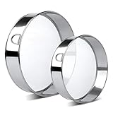 MonoSora Juego de tamiz de harina de acero inoxidable con 60 tamices finos de malla para hornear, cacao, azúcar y especias, apilables, tamaños de 8 y 6 pulgadas, color plateado resistente a la