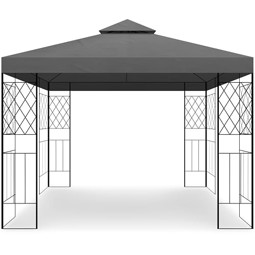 habeig++ Pavillon Festzelt Tahiti mit wasserdichtem Dach und PVC 3x3m Metall (anthrazit)