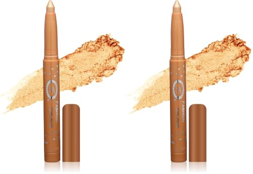 Image of FASHION COLOUR German Eyeshadow | Long-wearing | Easily Blendable Eye Shadow | High Pigmentation | Shimmery lids | Seamless glide | Buildable | Eyeshadow Stick | Bronze Glow (Pack of 2)