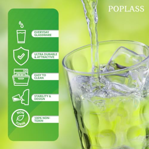 Melrose 24-Piece Family Drinking Glasses Set - Everyday Drinking Glassware Set with Highball Cooler, DOF, Juice Glasses and Shot Glasses - 6 Each Free Replacement for Damaged Glasses During Shipping by POPLASS - Used condition - Image 5