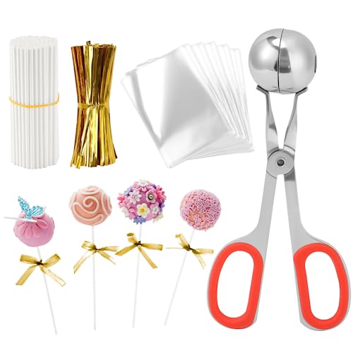 1001Pcs Lollipop Cake Pop DIY Supplies, Include 100Pcs Cake Pop Bags, 100Pcs Cake Pop Sticks, 800Pcs Twist Ties, 1Pc Making Tool, Cake Pop Treat Bag Set for Candies, Cookies, Chocolates