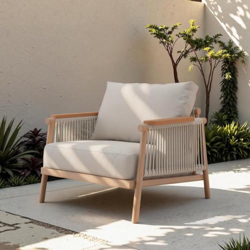 Acanva Modern All-Weather Aluminum Outdoor Patio Sofa with Thick Cushions,