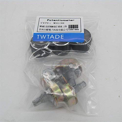 Twtade / 3Pcs 50K Ohm Potentiometer Single Turn Rotary Linear Variable Potentiometer + 3Pcs Black Aluminum Alloy Knob #TOP6