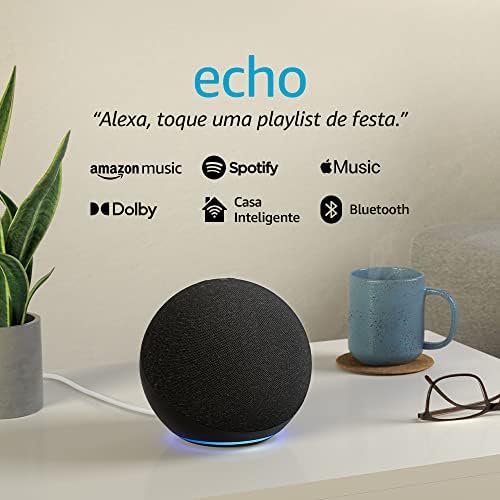 Echo com Alexa (Geração mais recente): Com som premium e hub Zigbee de casa inteligente - Cor Preta