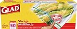 Glad Zipper Food Storage Plastic Bags - Gallon - 50 Count