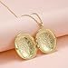 SCRDPRAD Vintage Engraved Flower Empaistic Photo Locket Hold Picture Oval Round Pendant Necklace Antique Carved Pattern Souvenir Memorial Clavicle Sweet Jewelry for Women-gold 1