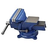 5' Bench Vise Table Top Clamp Press Locking Swivel Base Heavy-Duty for Crafting Painting Sculpting Modeling Electronics Soldering Woodworking and Fishing Tackle