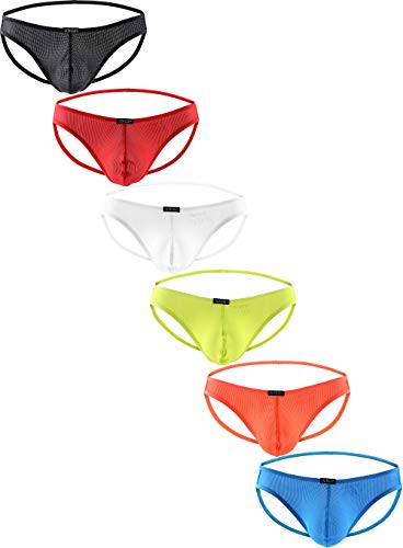 IKINGSKY Men's Breathable Jock Straps Sexy Low Rise Thong Panties