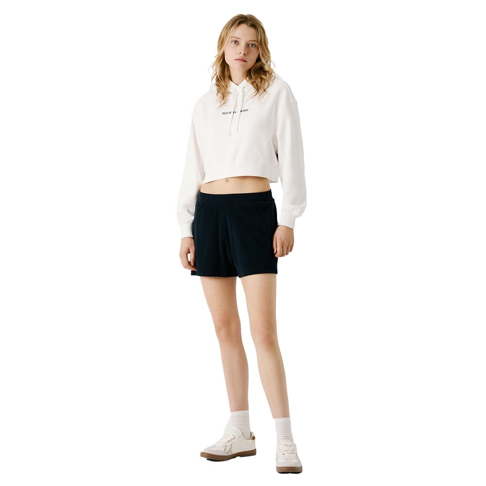PEPE JEANS Damska bluza z kapturem z logo Cropped, biała (biała), M, Biały (złamana biel), M