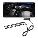 povtii Car LED Strip Light, 24 LED RGB Auto Under Dash Interior Atmosphere Lights, Cigarette Lighter Decorative Lamp Ambient Night Light, Universal Lighting Kit Car Accessories (White)