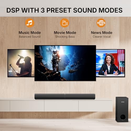 Wohome 2 in 1 Detachable Sound bar with Subwoofers, 4.1 Channel Bluetooth Sound Bar for Smart TV, Home Theater Surround Sound System, Optical,HDMI-ARC, USB Input, Bass Adjust, Remote/Button Control - Image 5