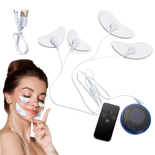 Dispositivo de elevación facial, dispositivo facial de microcorriente, masajeador facial con almohadillas de parche 8 modos Face Muscle Stimulator de 19 velocidades de elevación de microcorriente