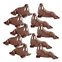 PAMINGONO 10pcs Mini Resin Walrus Figurines Seaside Decor Realistic Sea Life Miniatures Home Office Decor