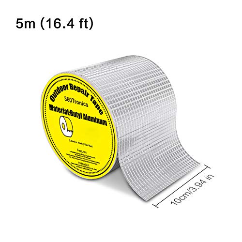 Super Waterproof Tape, Outdoor Leak Repair Aluminum Butyl Tape, Permanent Leak Proof All Weather Patch, UV Resistant VOC-Free for Pipe RV Awning Sail Roof Window Sealing (3.9 Inch x 16 Feet) - Thumbnail 4