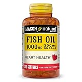MASON NATURAL Omega,3 Fish Oil, 200,Day Supply, 1000mg with EPA and DHA for Joint Support, Softgel Pills