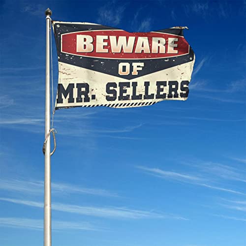 Drapeau de jardin cool Beware of Mr. Sellers grand format 152 x 244 cm - 4