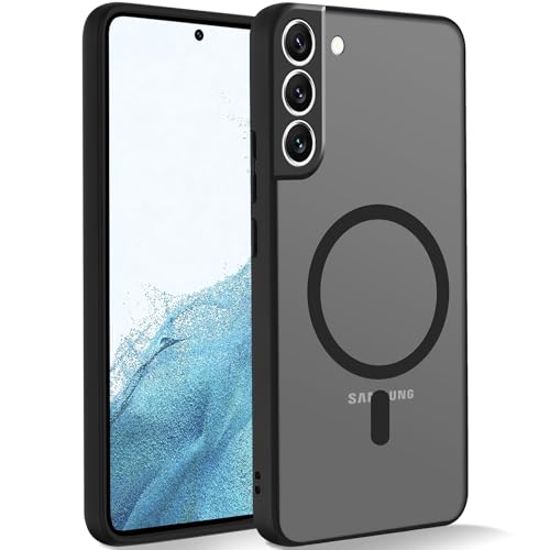 Yxnvixn Magnetic for Samsung Galaxy S22 Plus/Samsung S22+ 5G Case Fit for MagSafe Military Grade Shockproof Cover Slim Thin Sturdy Anti-Slip Texture Protective Phone Case Matte Black