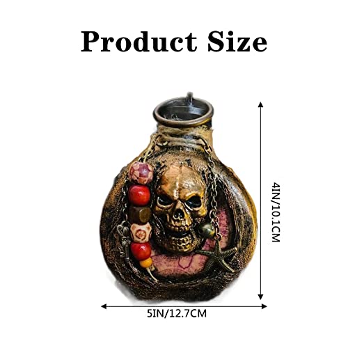 Pirate Rum Flask For Liquor For Women Men, Personalised Skull Alcohol Hip Flasks Holds 8Oz With Never-Lose Cap, Classic Flask Protective Sleeve Wide Mouth Flask Gift For Fathers Day Wedding #TOP2