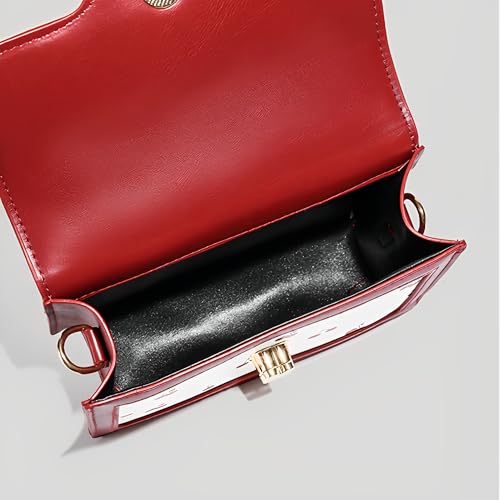 Image of Cherry Leather Tote Bag - Cute Y2K Shoulder Purse for Women, Red Designer Handbag with Top Handle, Fruit Print Clutch Satchel
