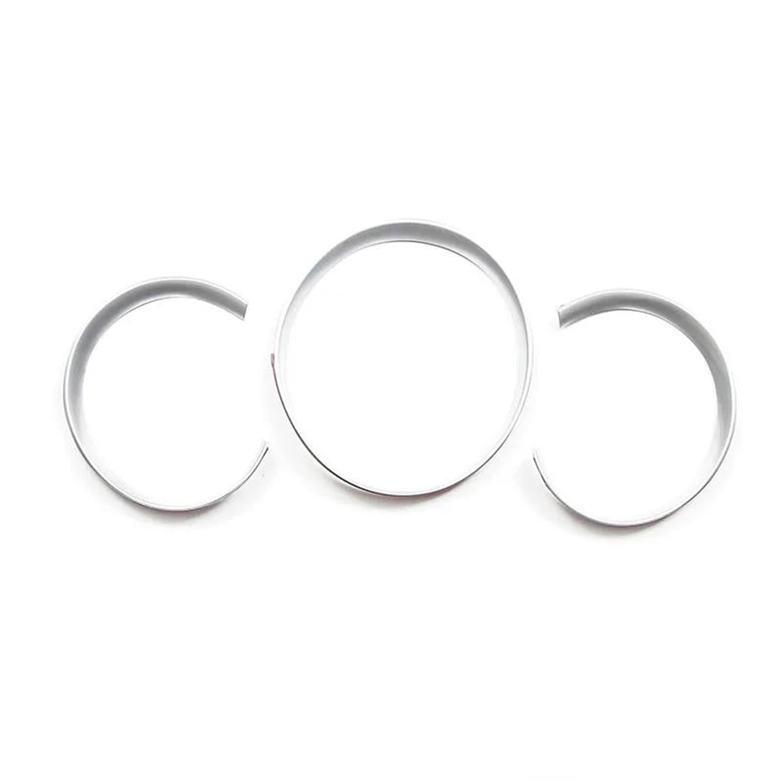 Car Interior ABS Red For Macan 2014-2022 Car Front Dashboard Decoration Frame Dial Ring Edge Styling Trim Auto Interior Accessories(Silver)