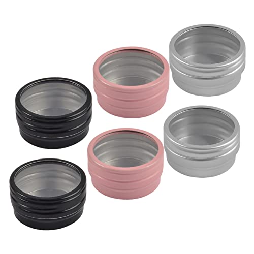 FRCOLOR Aluminum Nail Art Jewelry Storage Box 6pcs Small Tin Boxes for Beads Craft Storage Containers